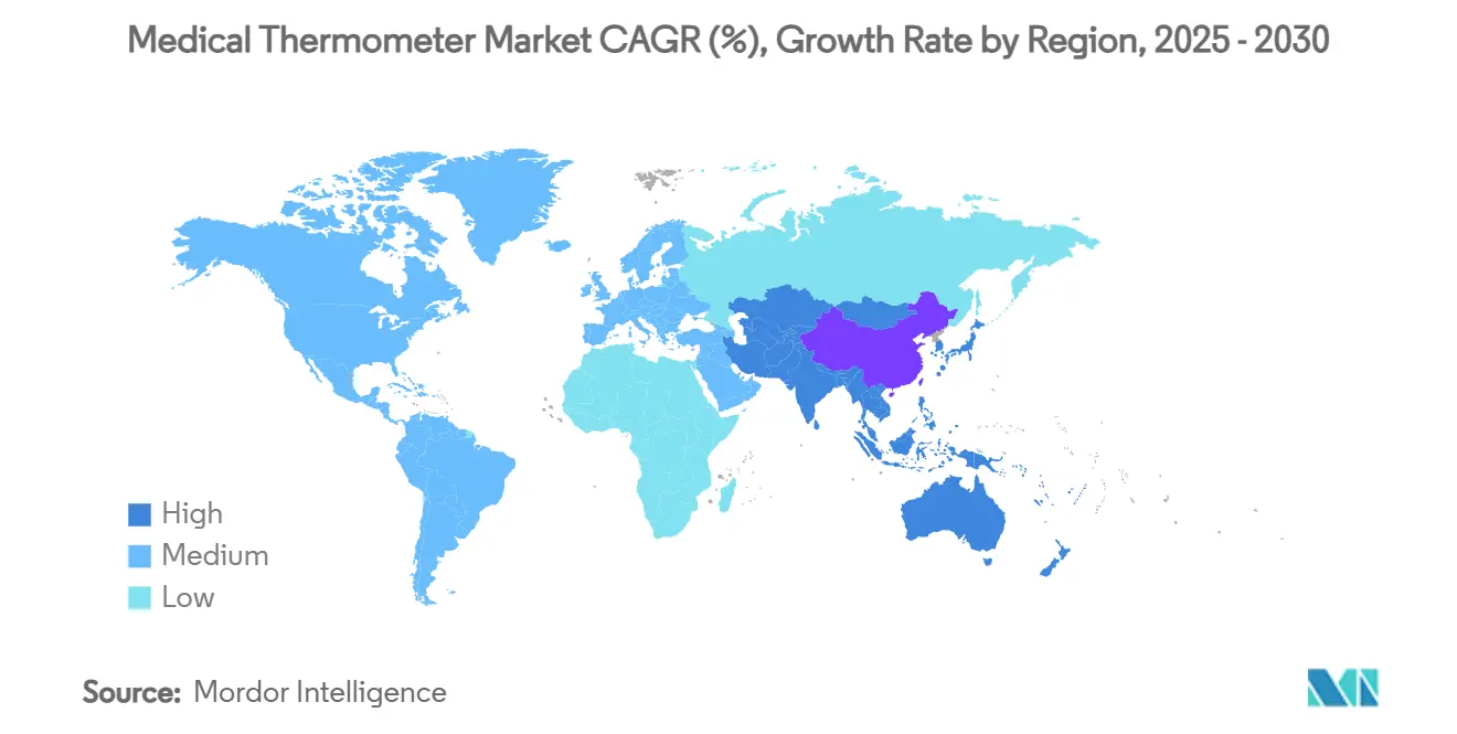 의료용 온도계 먹튀없는 바카라사이트 CAGR(%), 지역별 성장률