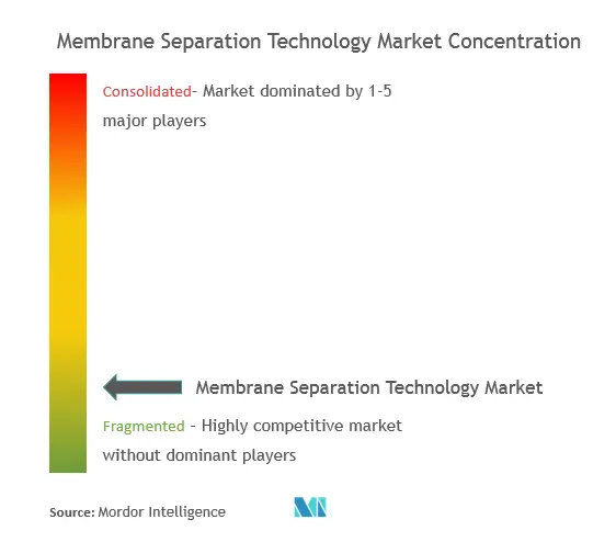 Tecnología de separación de membranas Concentración del mercado