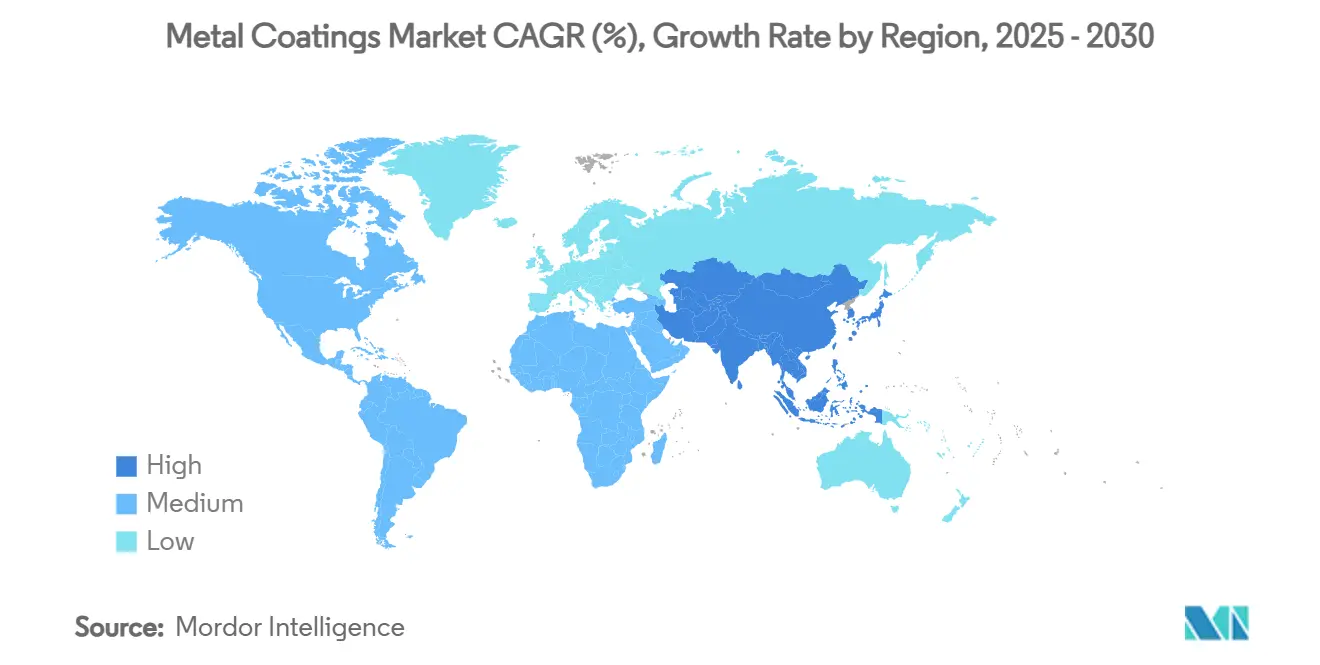 Metal Coatings Market CAGR (%), Growth Rate by Region