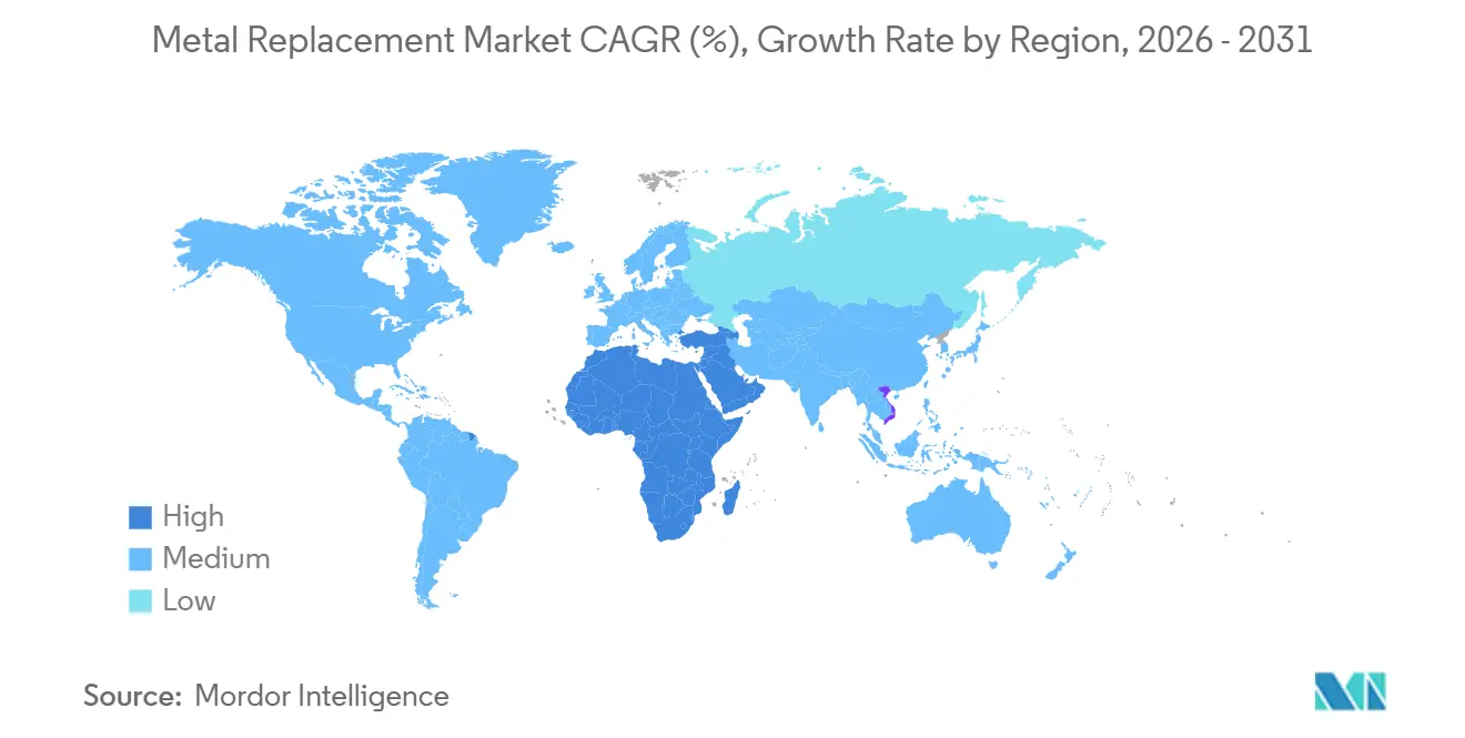 Metal Replacement Market CAGR (%), Growth Rate by Region