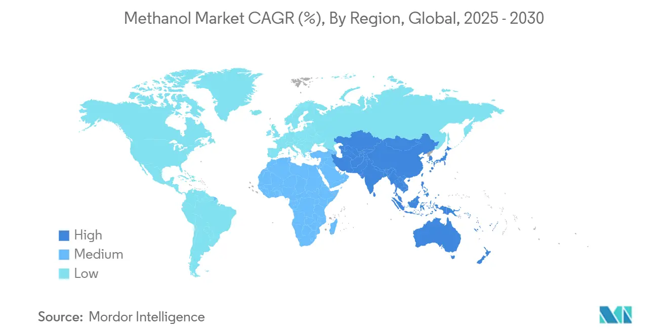 Methanol Market CAGR (%), Growth Rate by Region