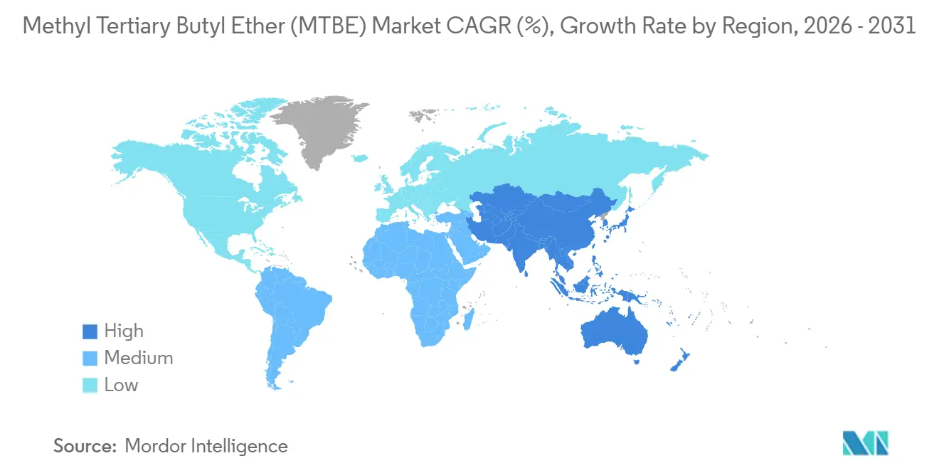 Methyl Tertiary Butyl Ether (MTBE) Market CAGR (%), Growth Rate by Region