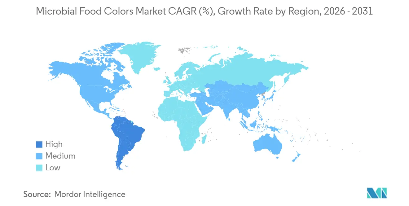Microbial Food Colors Market Growth Rate by Region