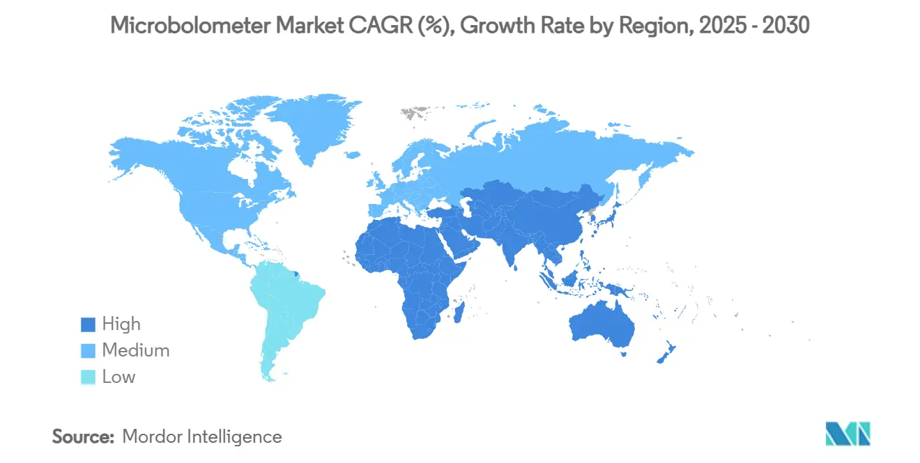 Microbolometer Market CAGR (%), Growth Rate by Region