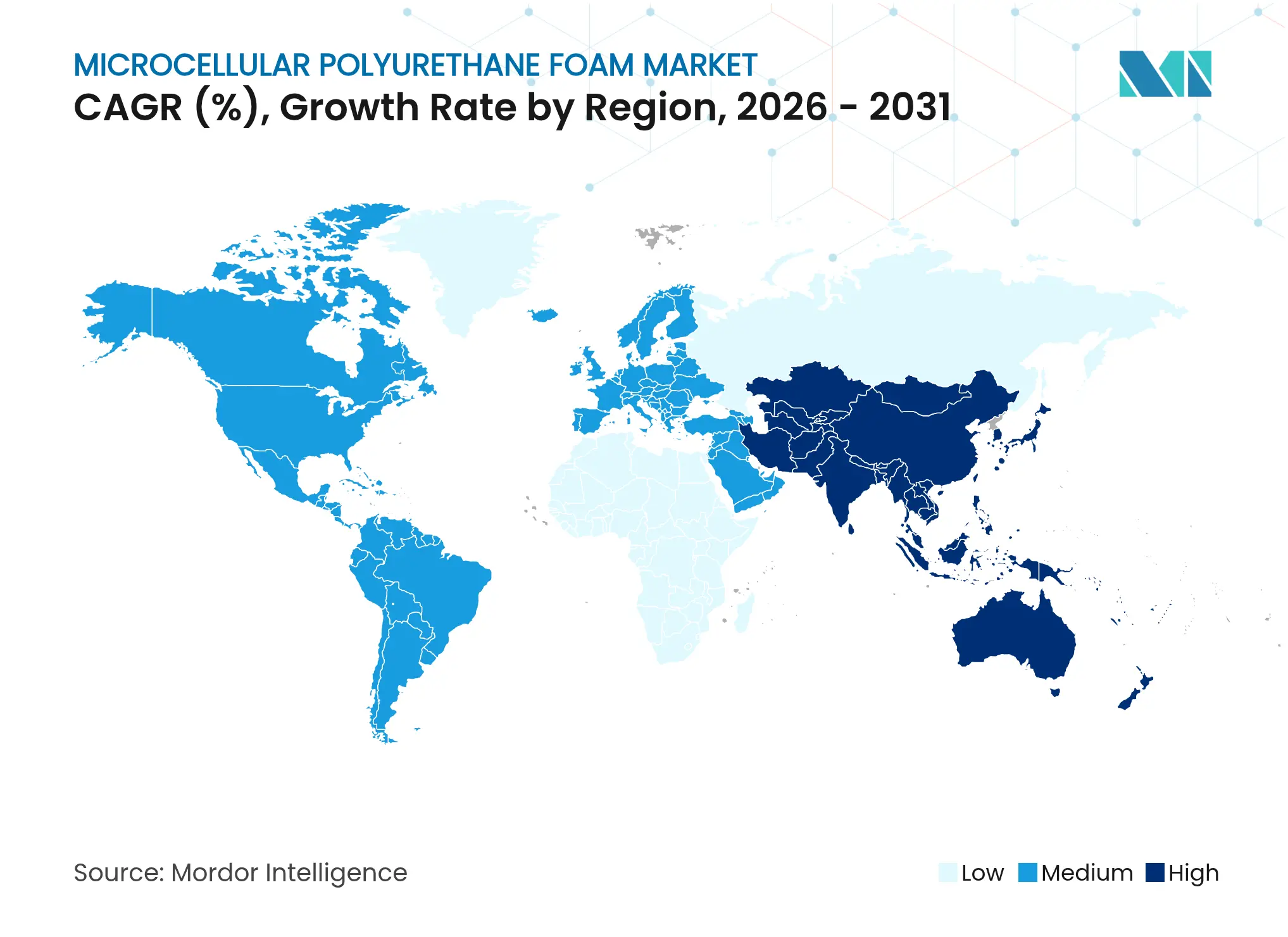 Microcellular Polyurethane Foam Market CAGR (%), Growth Rate by Region