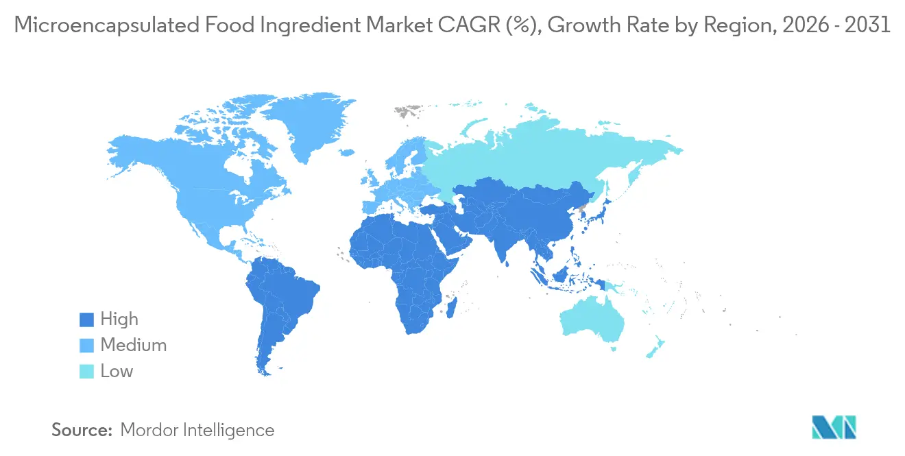 Microencapsulated Food Ingredient Market CAGR (%), Growth Rate by Region
