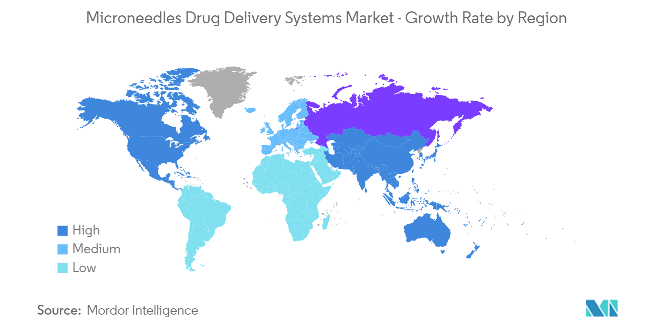 سوق أنظمة توصيل الأدوية Microneedle معدل النمو حسب المنطقة