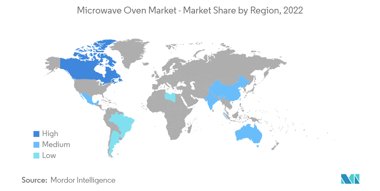 Microwave Oven Market - Market Share by Region, 2022