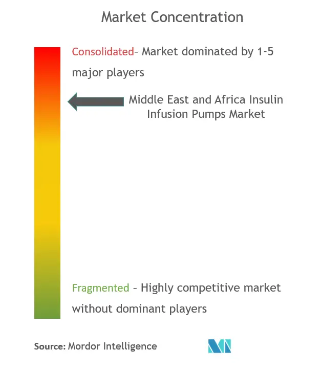Concentración del mercado de bombas de infusión de insulina en Oriente Medio y África