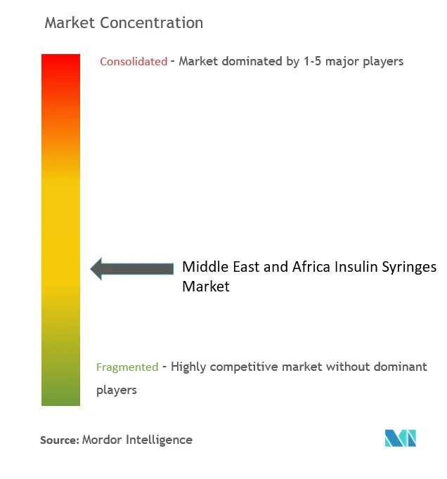中東およびアフリカのインスリン注射器市場濃度