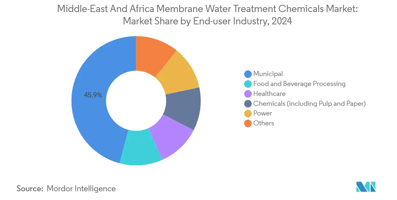 Middle-East And Africa Membrane Water Treatment Chemicals Market: Market Share by End-user Industry