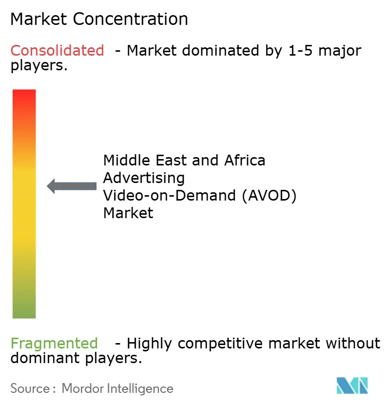Marktkonzentration des Advertising Video-on-Demand (AVOD) im Nahen Osten und Afrika