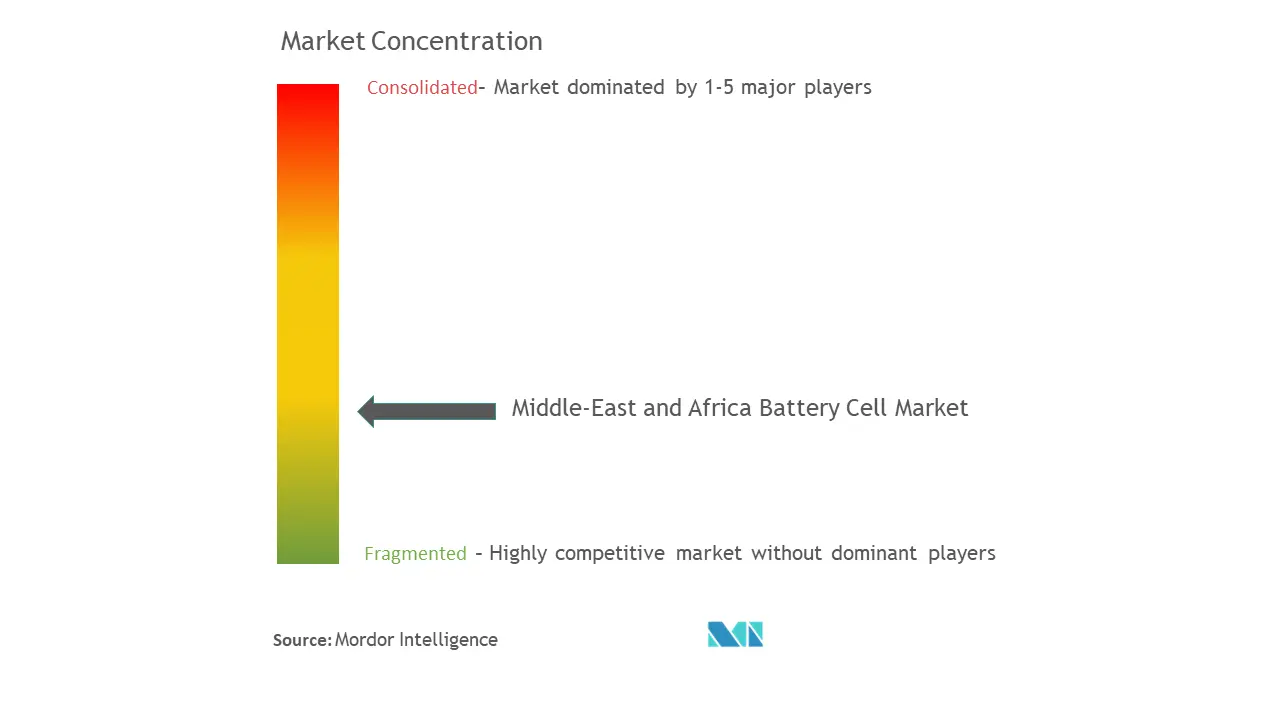 中東およびアフリカのバッテリーセル市場集中度