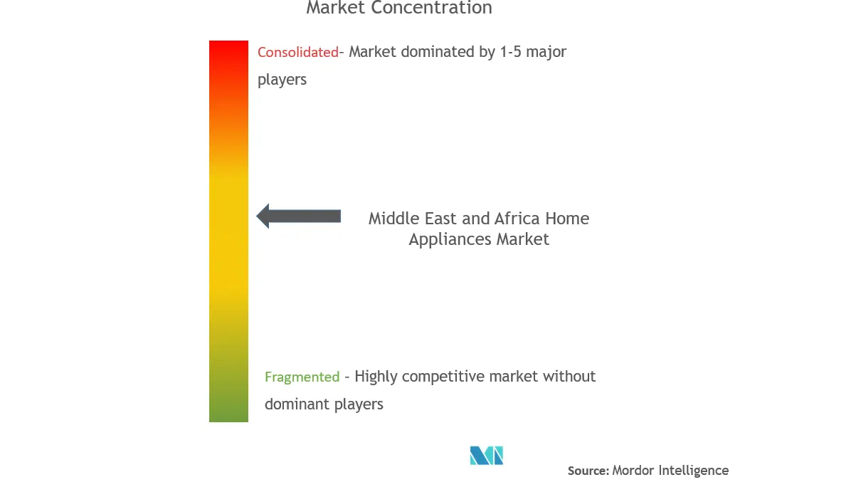 Middle East and Africa Home Appliances Market Concentration