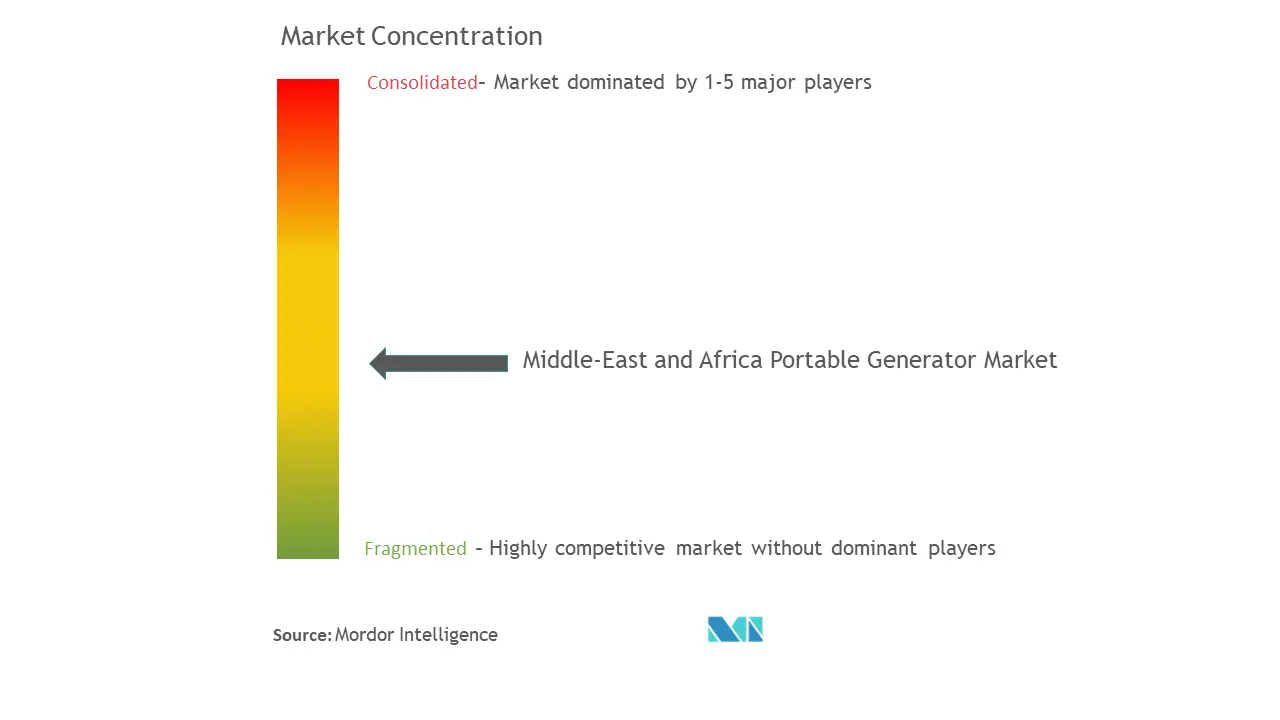 中東およびアフリカ向けポータブル発電機市場集中度