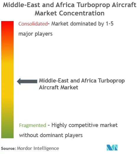 Concentración del mercado de aviones turbohélice en Oriente Medio y África