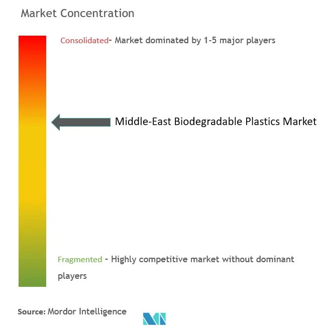 中東の生分解性プラスチック市場集中度
