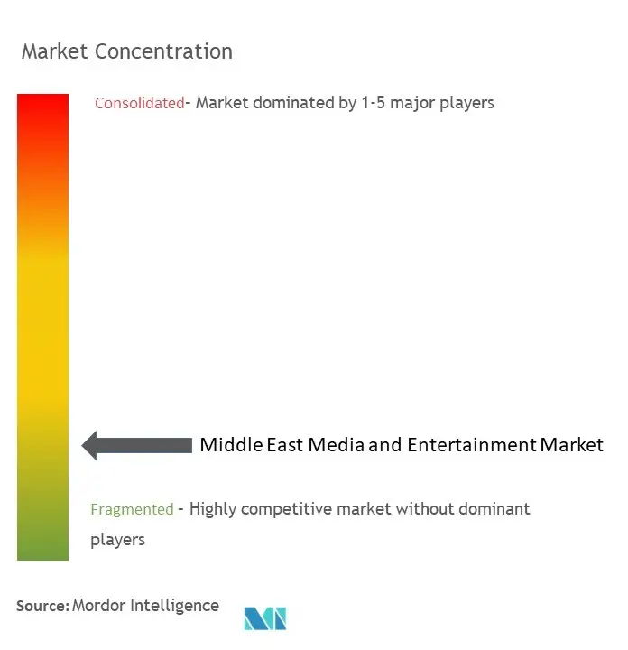 中東のメディアとエンターテイメント市場集中度