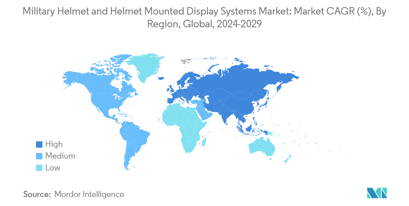 Military Helmet And Helmet Mounted Display Systems Market: Military Helmet and Helmet Mounted Display Systems Market - Growth Rate by Region (2023 - 2028)