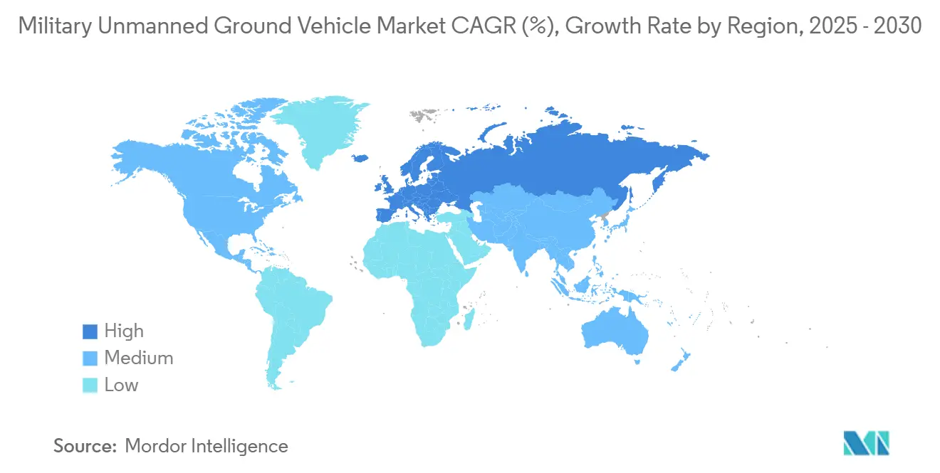 Military Unmanned Ground Vehicle Market CAGR (%), Growth Rate by Region