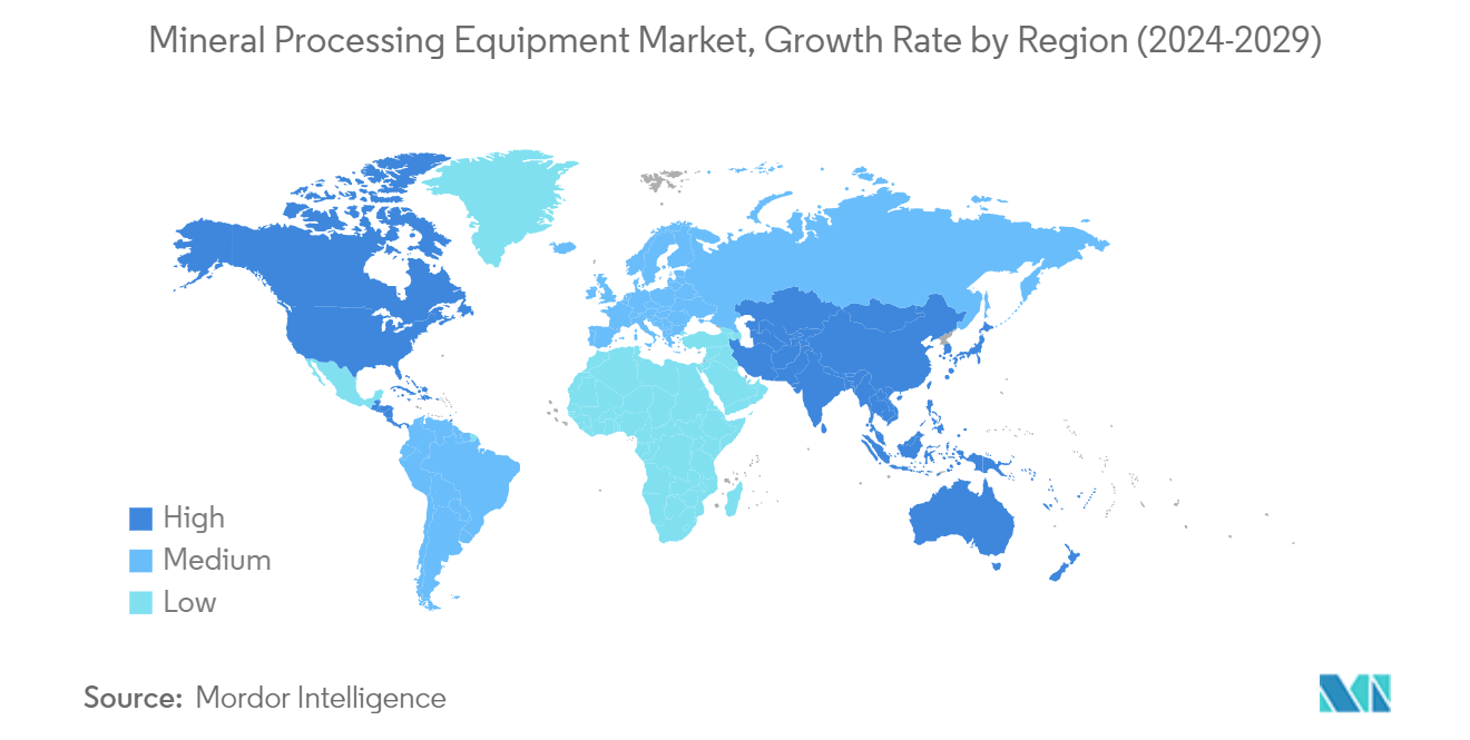 Mineral Processing Equipment Market, Growth Rate by Region (2024-2029)