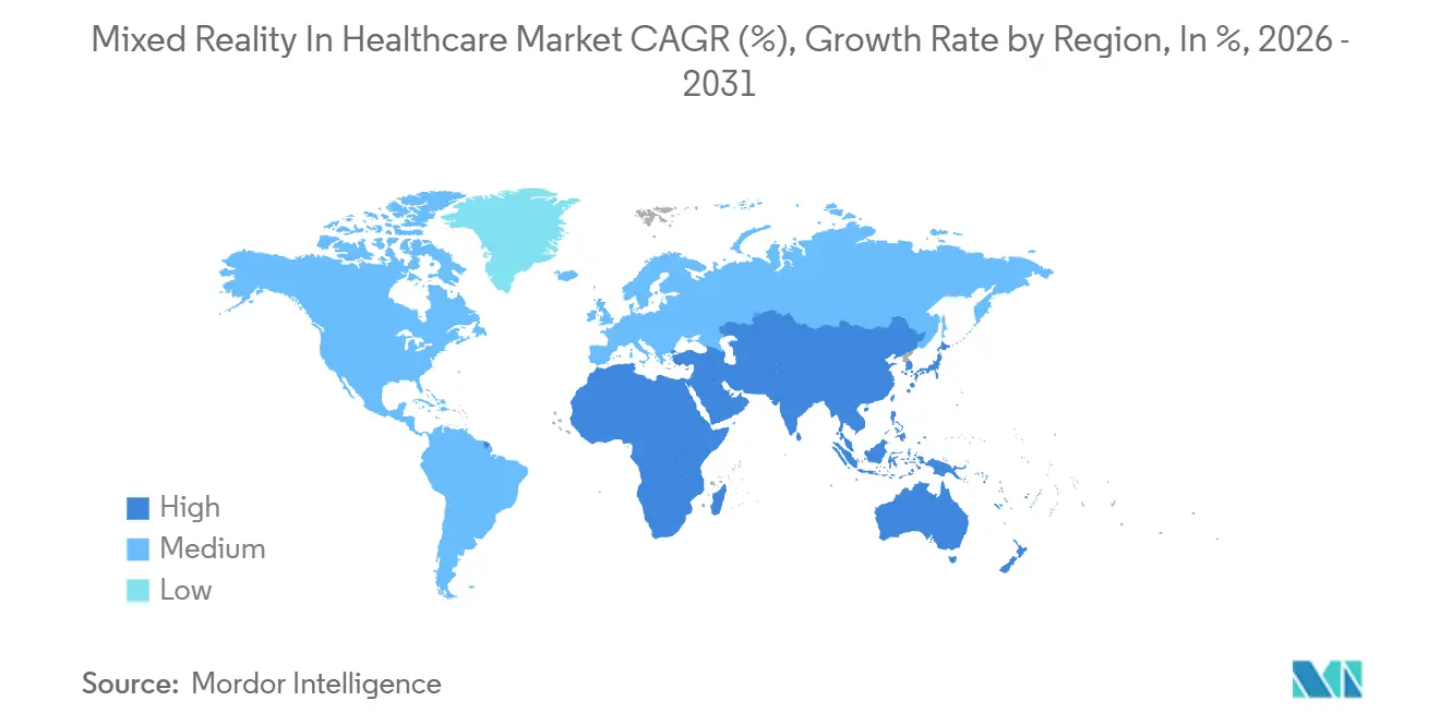Mixed Reality In Healthcare Market CAGR (%), Growth Rate by Region