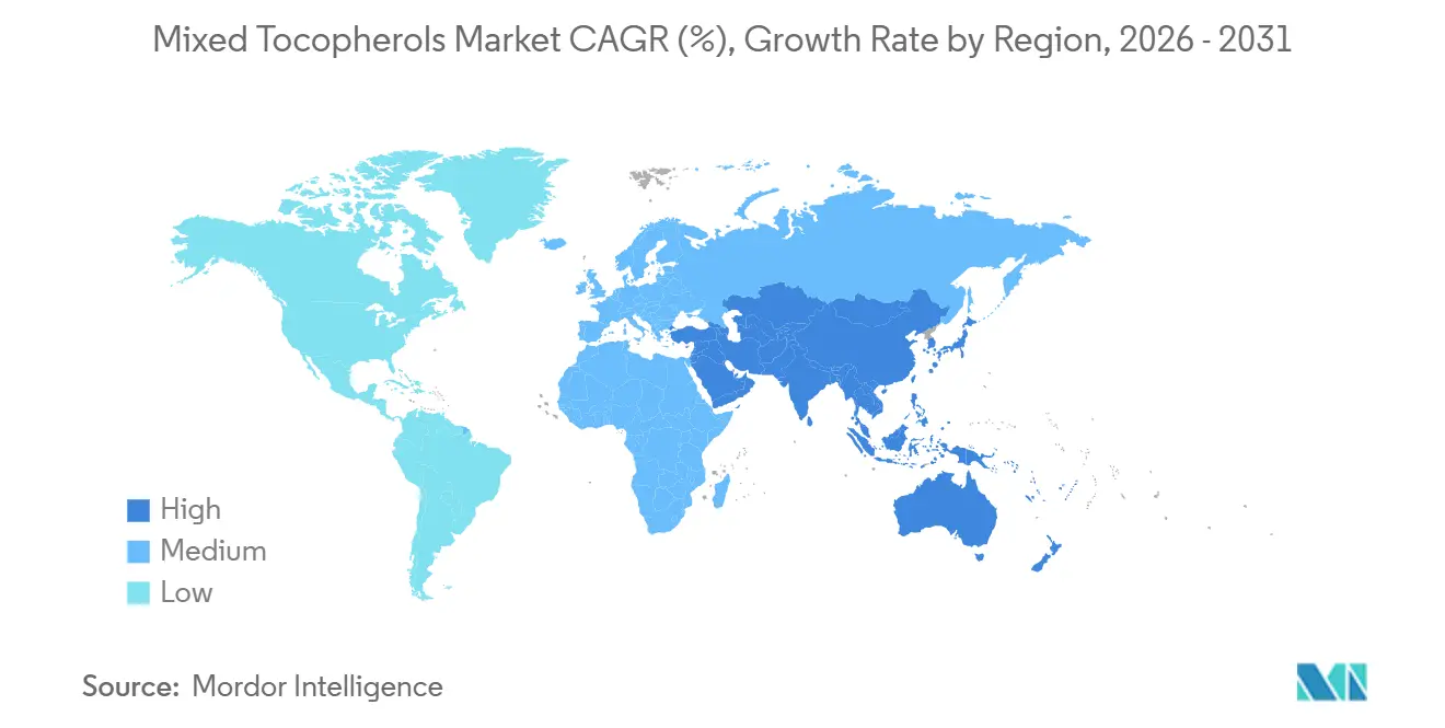 Mixed Tocopherols Market CAGR (%), Growth Rate by Region