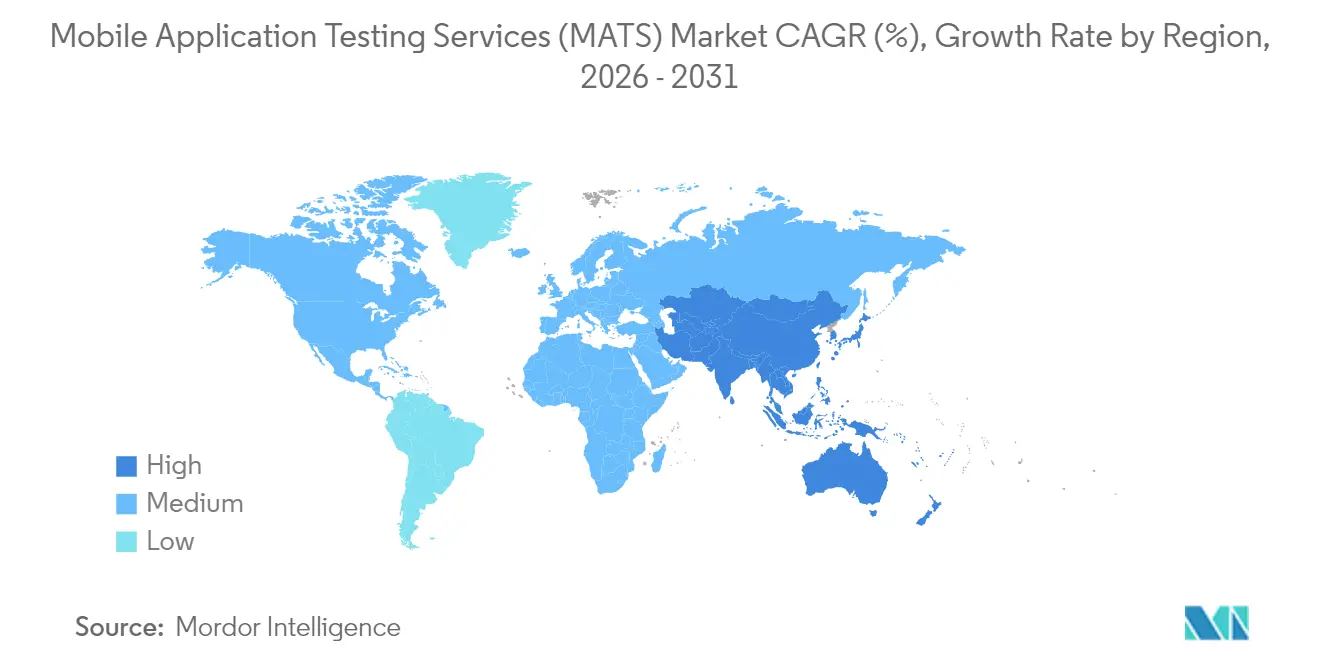 Mobile Application Testing Services (MATS) Market CAGR (%), Growth Rate by Region
