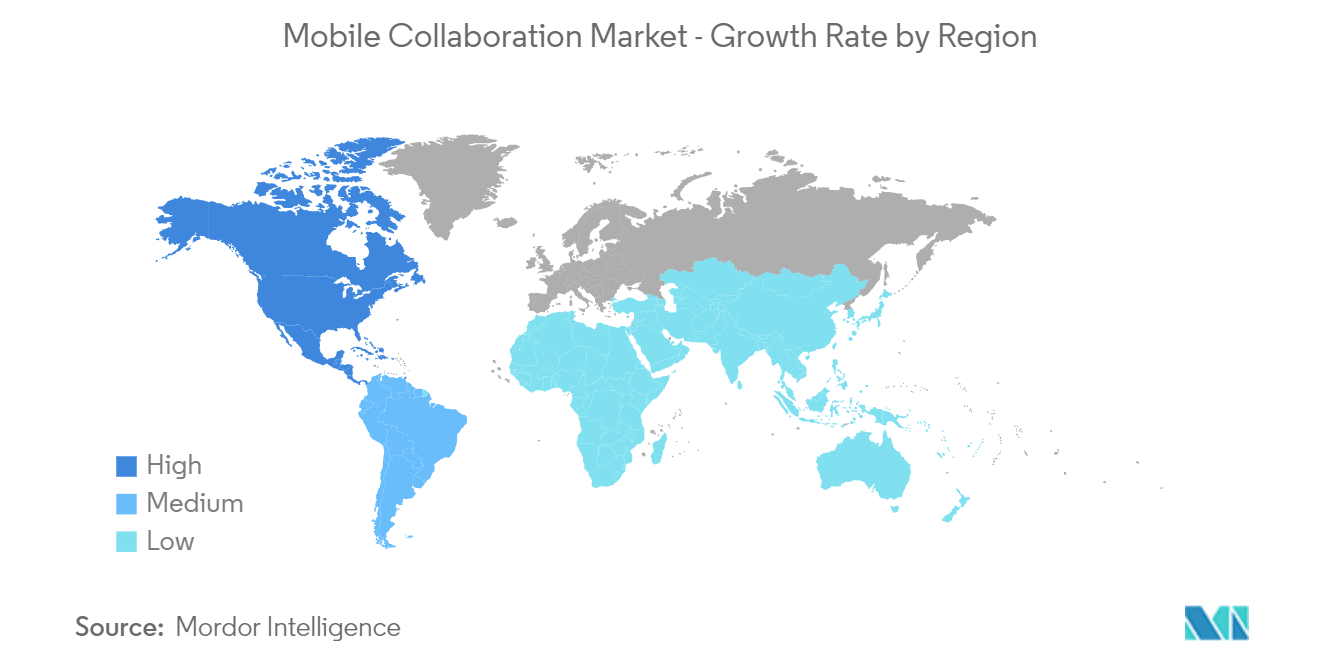 Mercado de colaboración móvil tasa de crecimiento por región