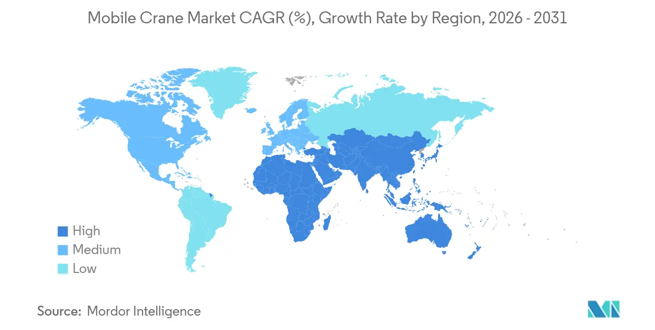 Taux de Croissance du Marché des Grues Mobiles par Région