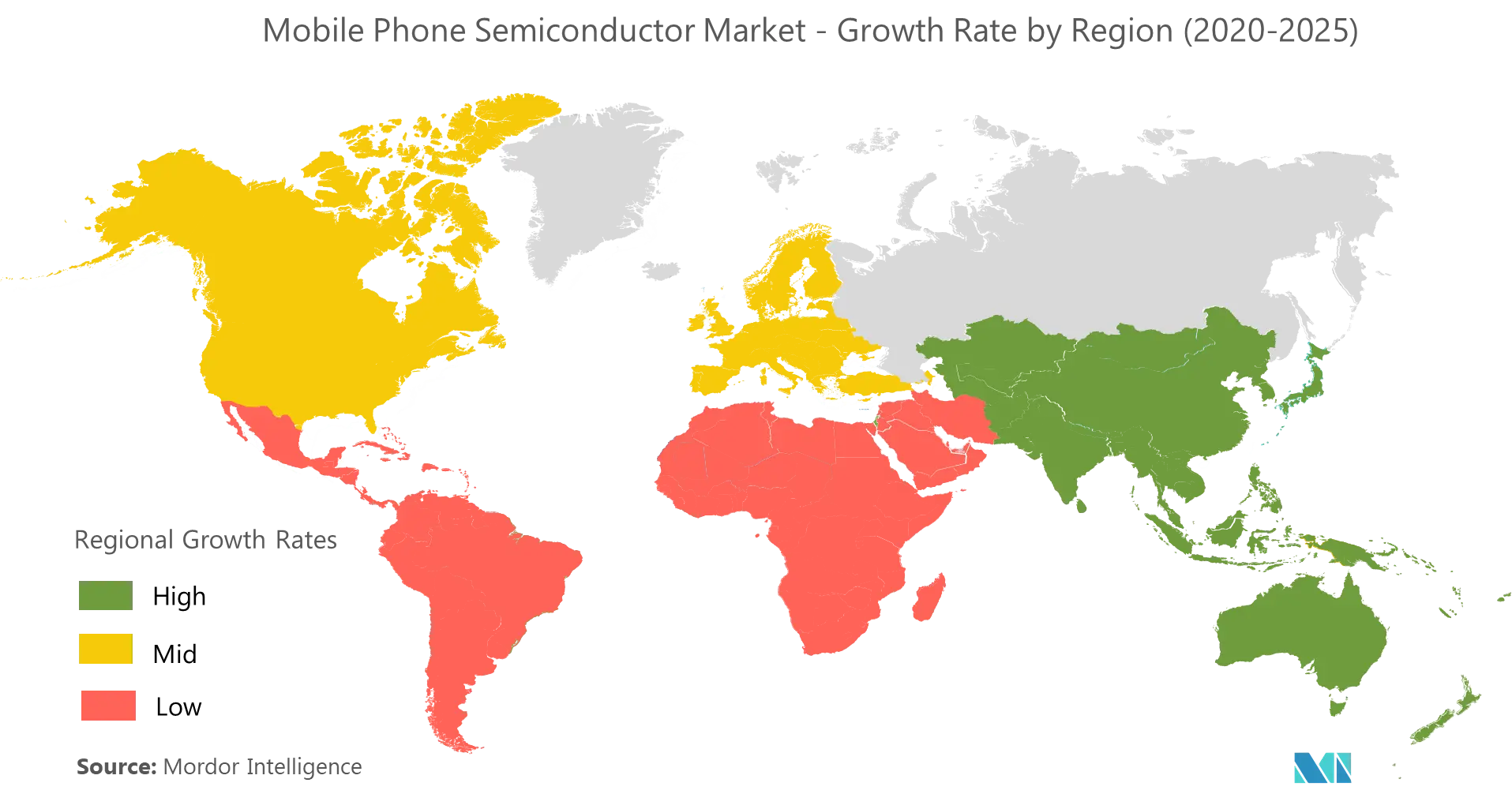 Mobile Phone Semiconductor Market Growth Rate By Region