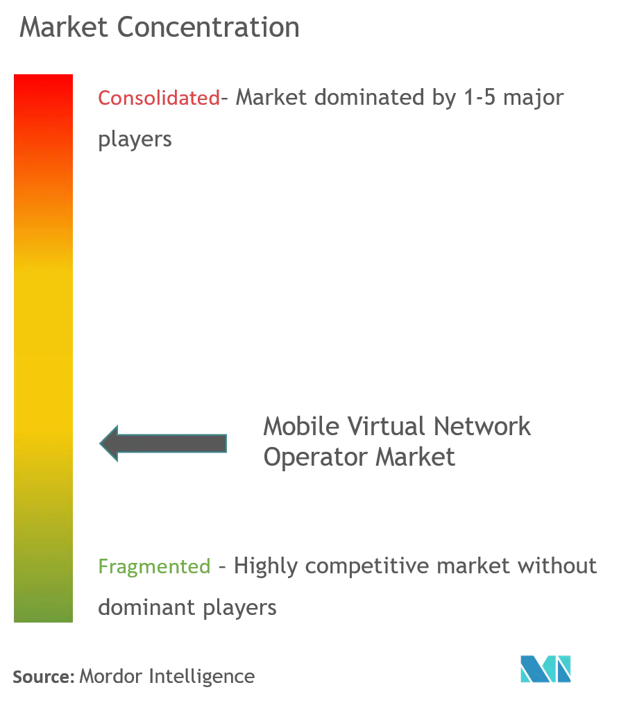 Marktkonzentration von Mobile Virtual Network Operator (MVNO).