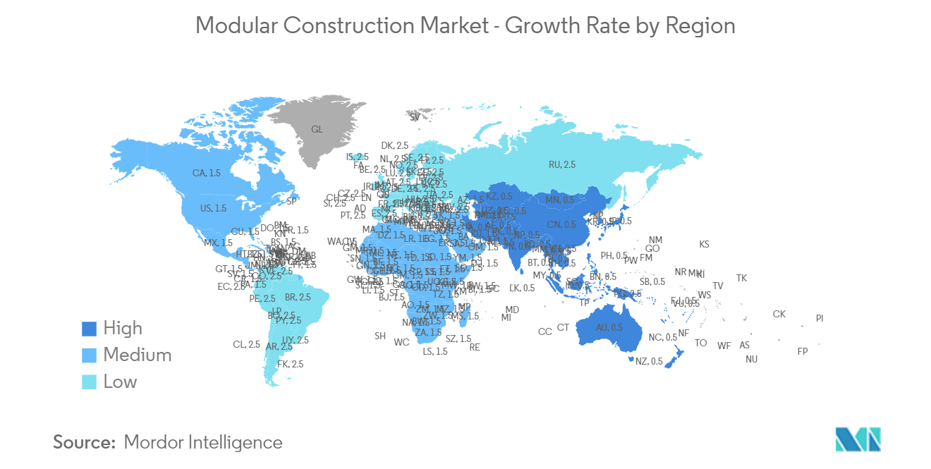 Modular Construction Market - Growth Rate by Region