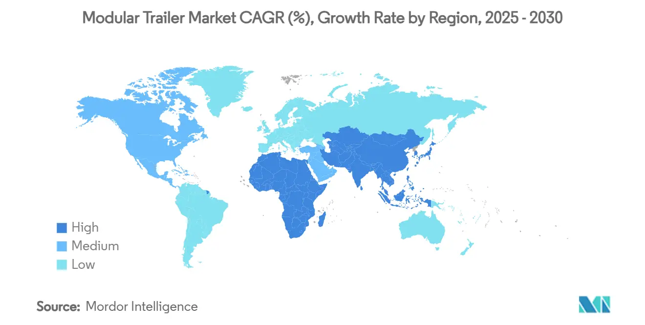 Tasa de Crecimiento del Mercado de Remolques Modulares por Región