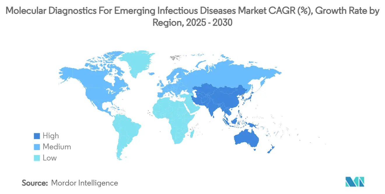Molecular Diagnostics For Emerging Infectious Diseases Market CAGR (%), Growth Rate by Region