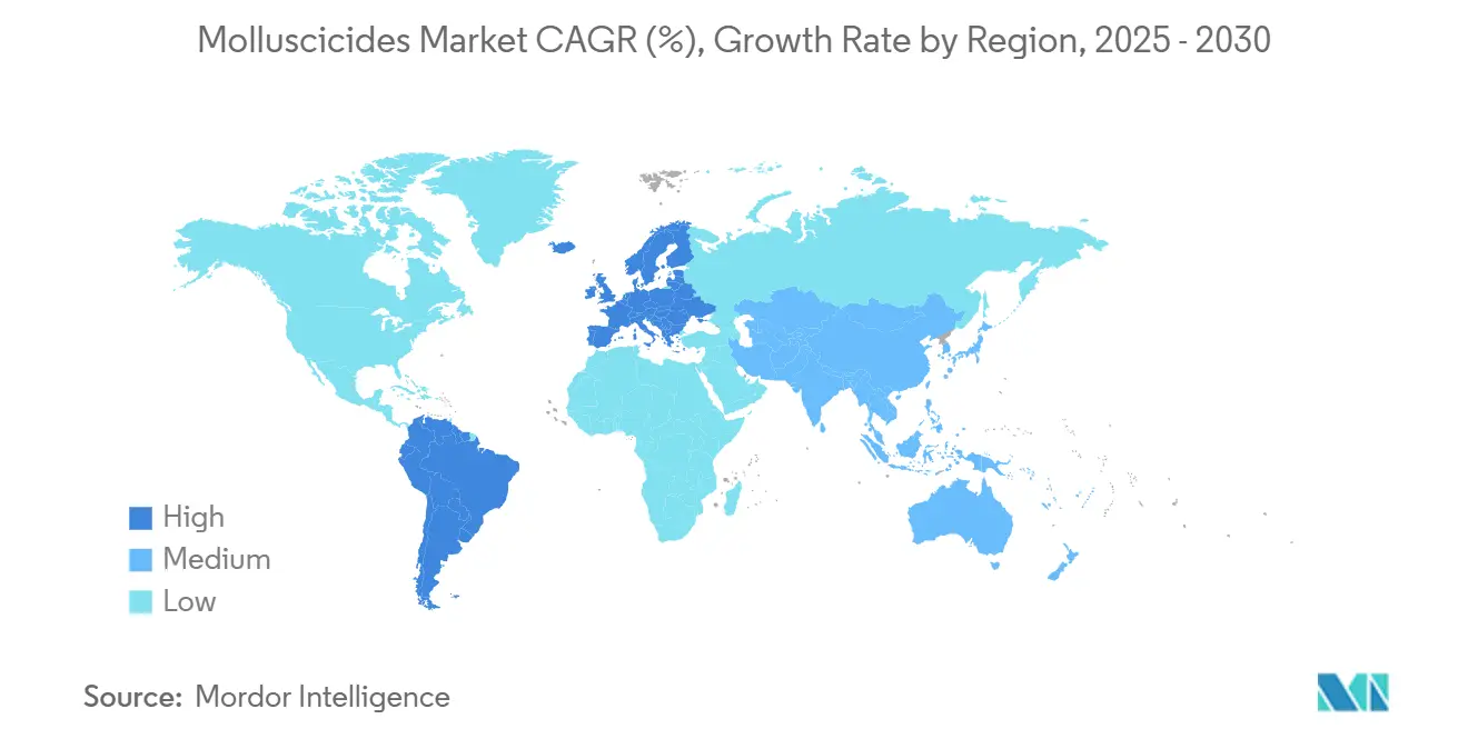 Molluscicides Market CAGR (%), Growth Rate by Region