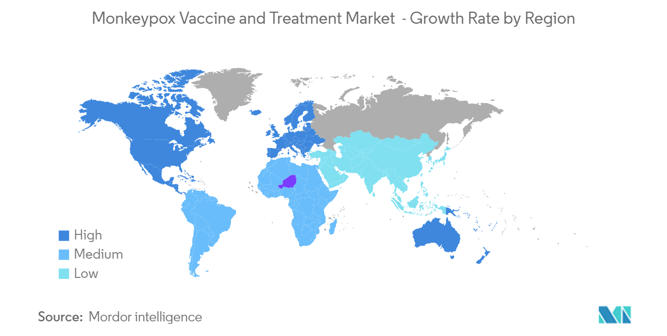 サル痘ワクチン・治療市場：地域別成長率