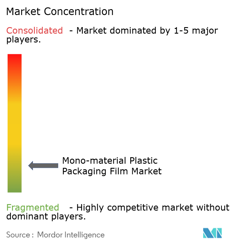 単一素材プラスチック包装フィルム市場の集中度