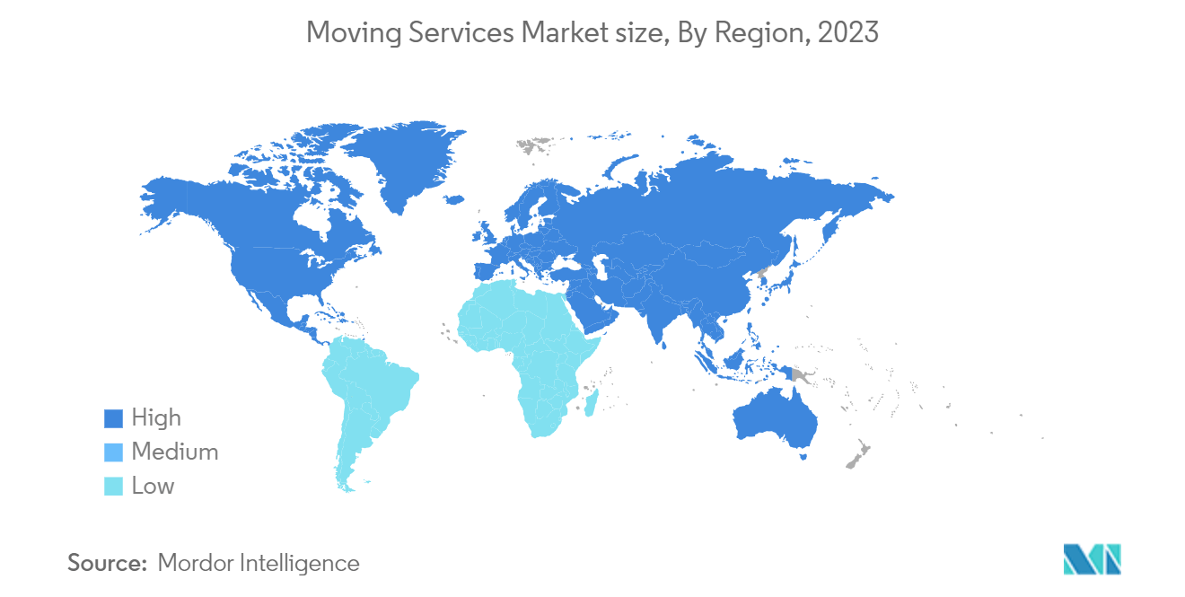 Moving Services (Mover And Packers) Market: Moving Services Market size, By Region, 2023