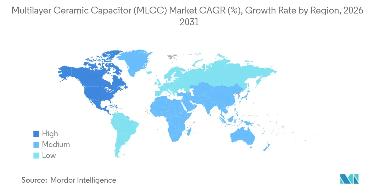 Tasa de Crecimiento del Mercado de Condensadores Cerámicos Multicapa (MLCC) por Región