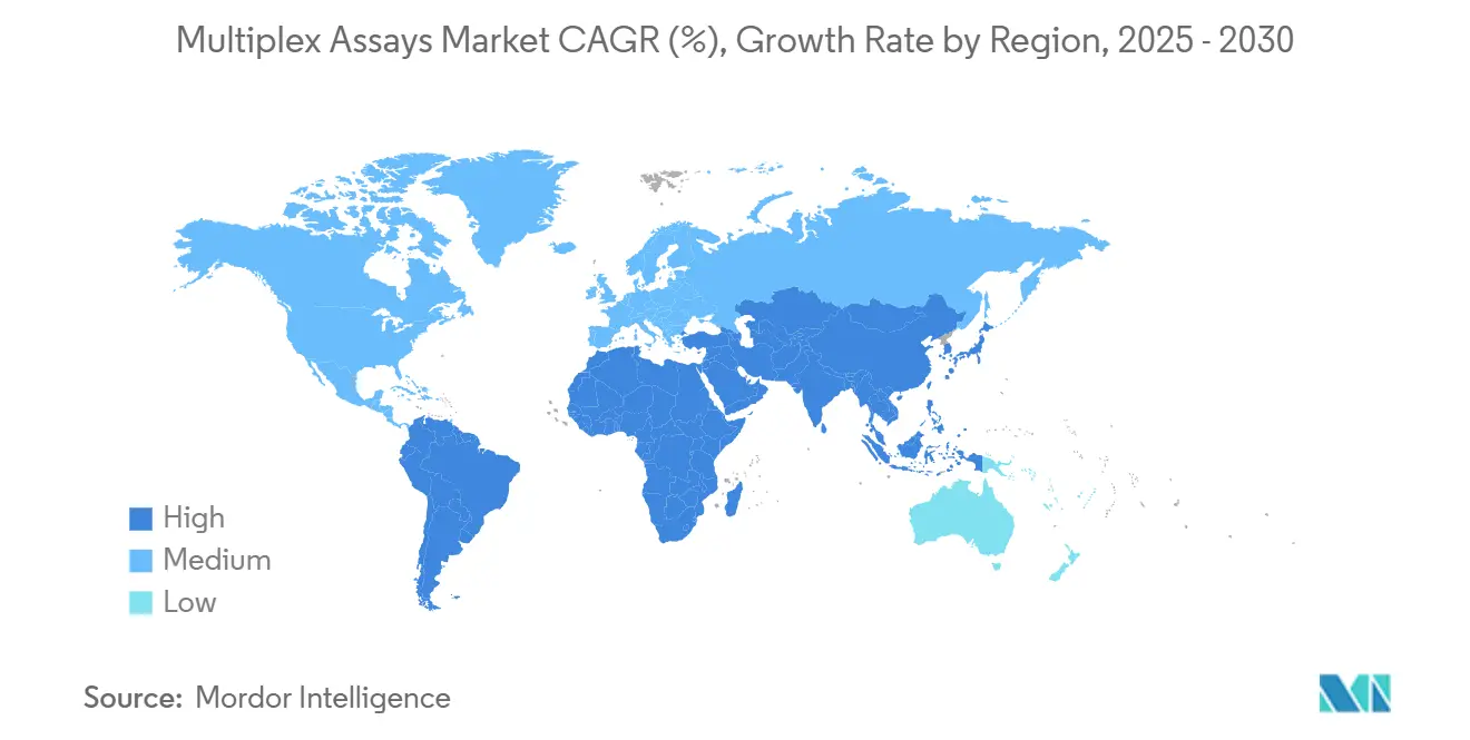 멀티플렉스 바카라 룰 시장 CAGR(%), 지역별 성장률
