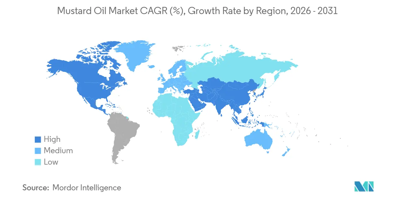 Mustard Oil Market Growth Rate by Region