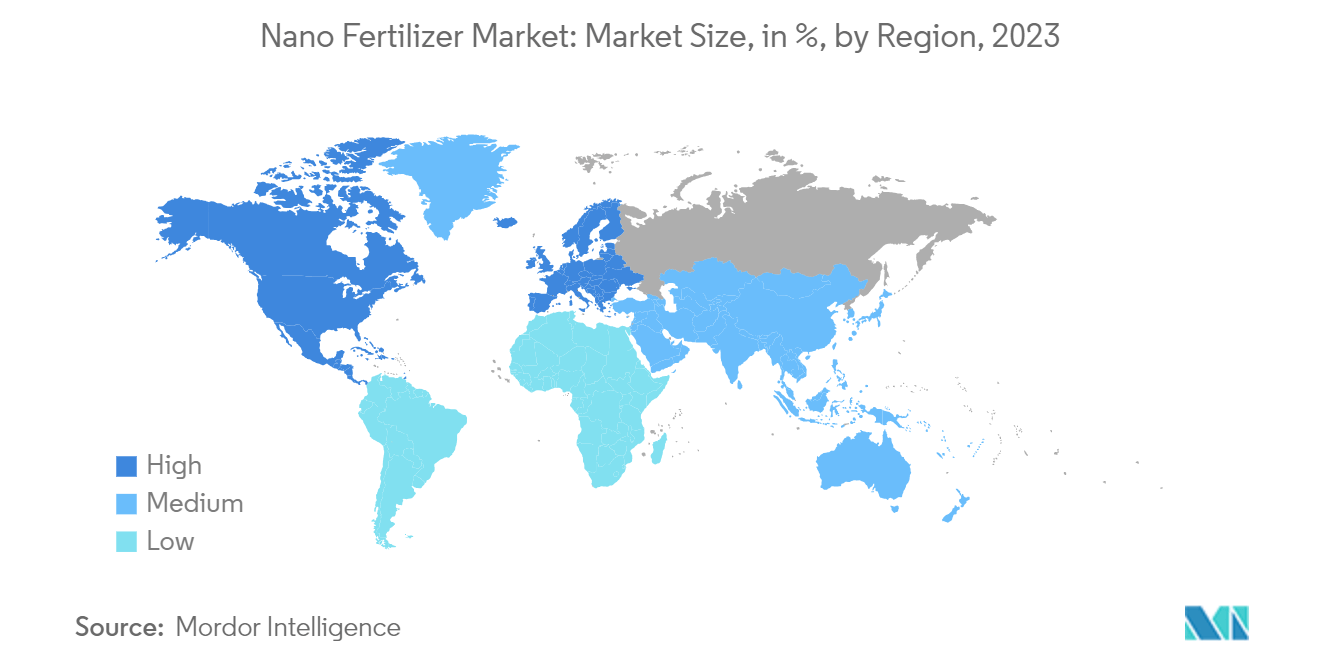 : Nano Fertilizer Market: Market Size, in %, by Region, 2023