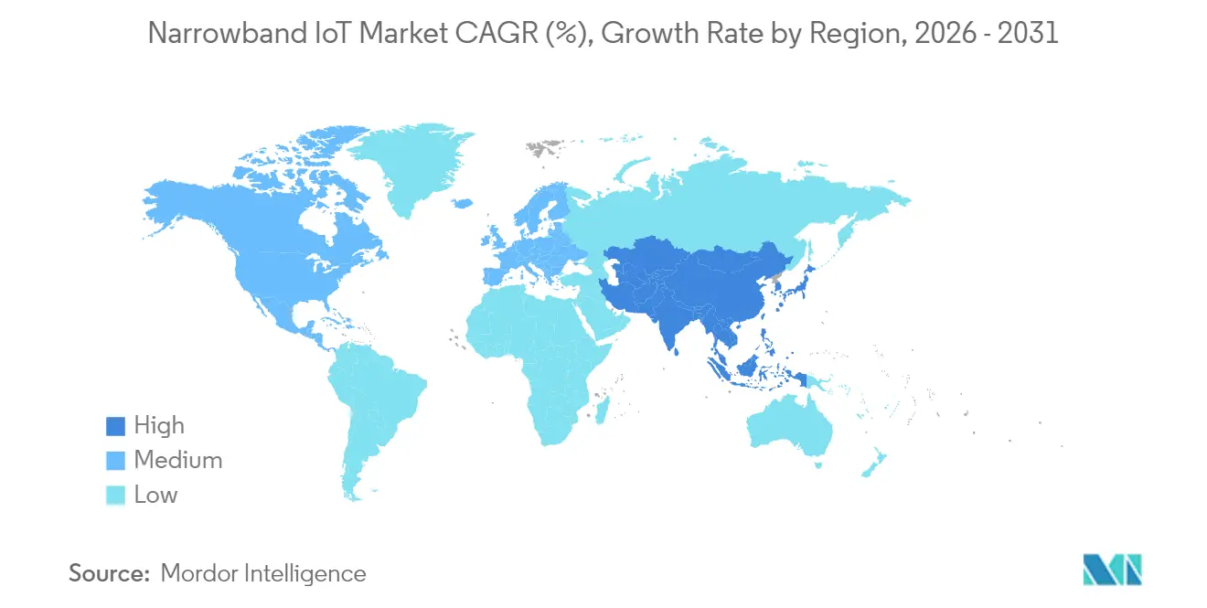 Narrowband-IoT-Marktwachstumsrate nach Region