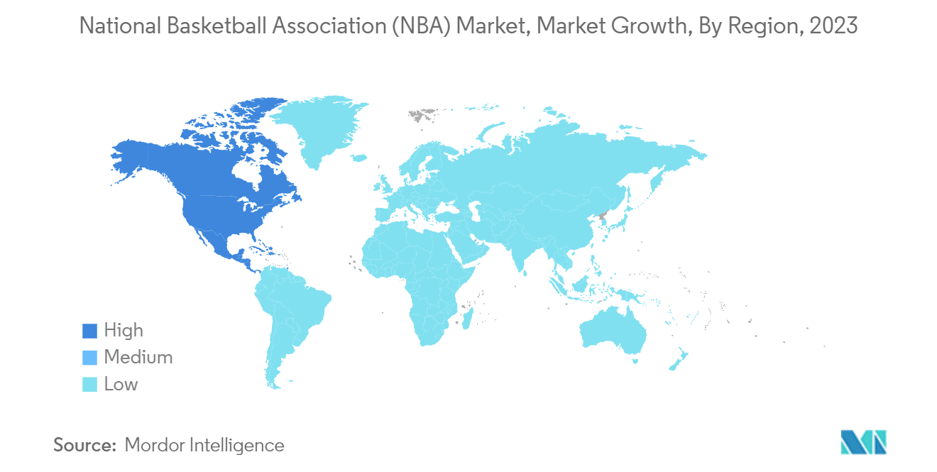 National Basketball Association (NBA) Market, Market Growth, By Region, 2023