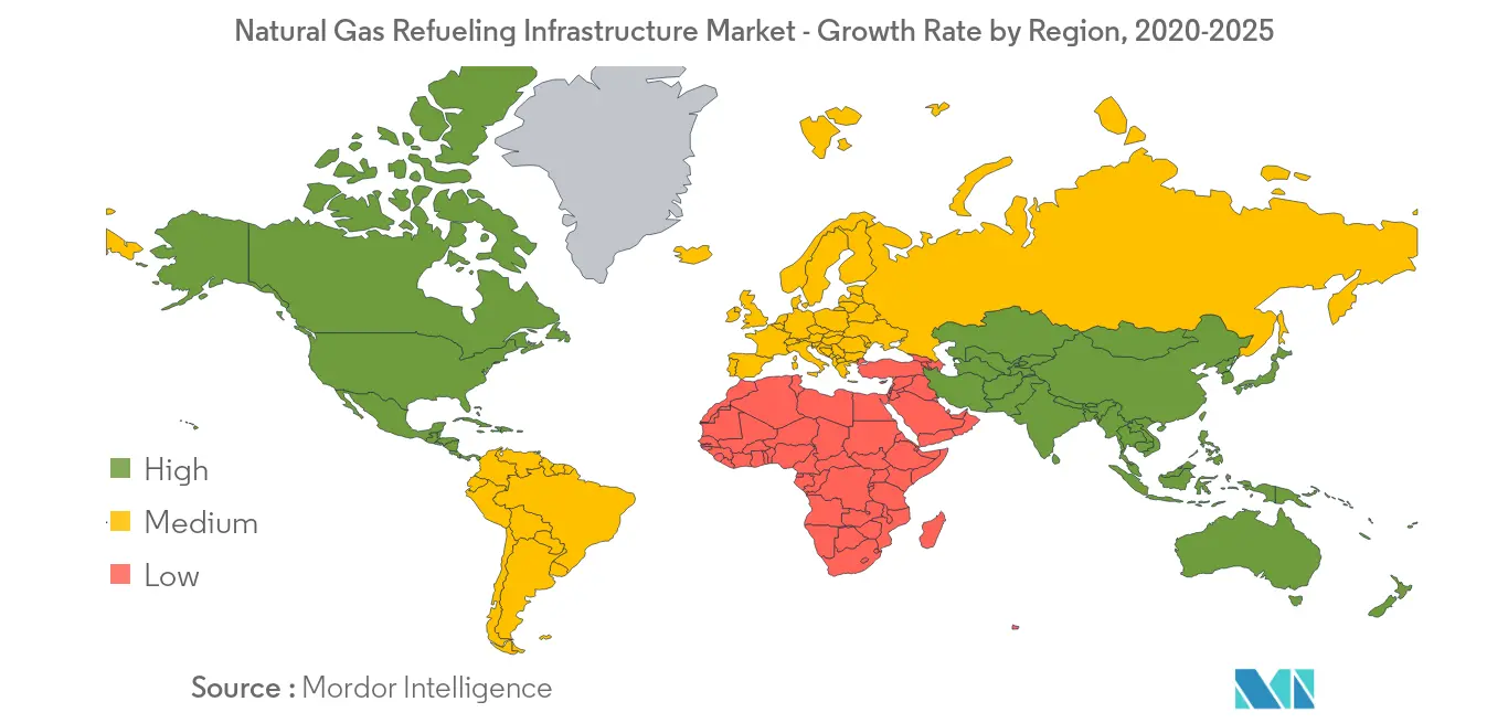 Geografía del mercado de infraestructura de repostaje de gas natural