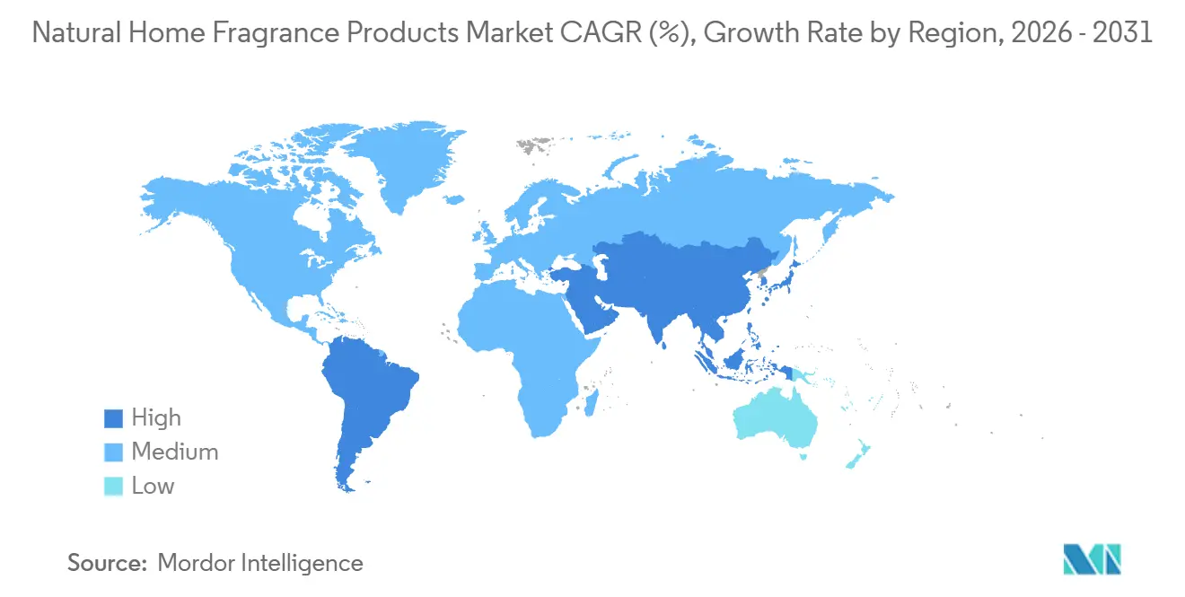 Natural Home Fragrance Products Market CAGR (%), Growth Rate by Region