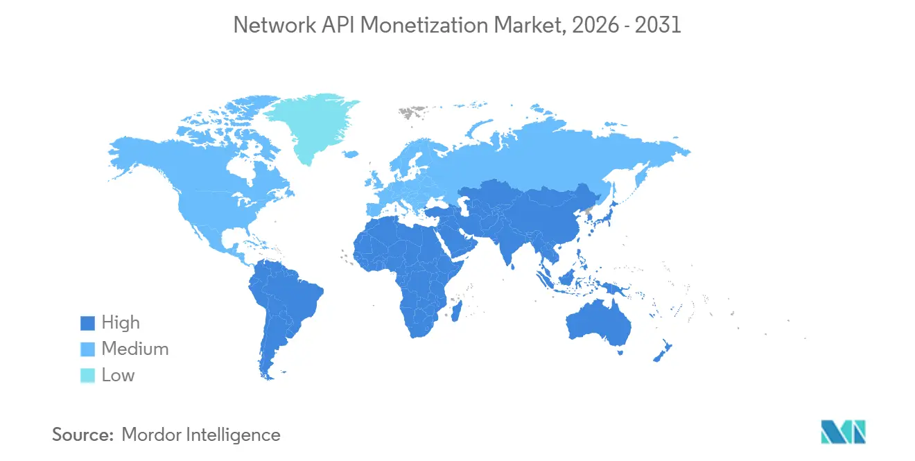 Network API Monetization Market Growth Rate by Region