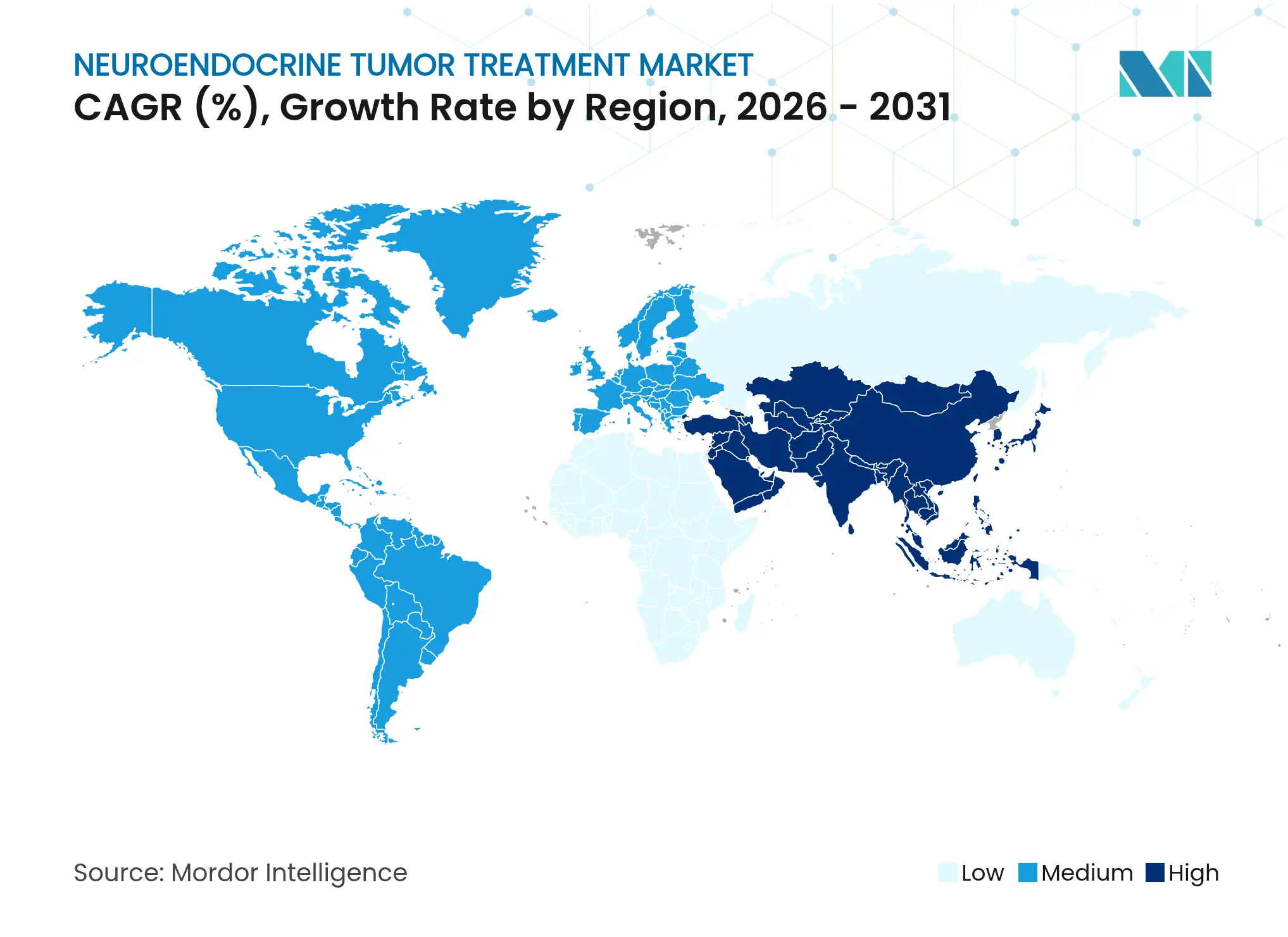 Neuroendocrine Tumor Treatment Market CAGR (%), Growth Rate by Region