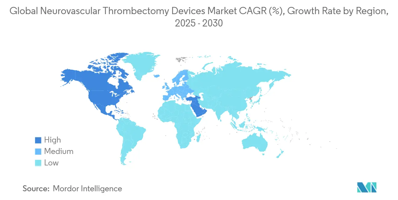 Global Neurovascular Thrombectomy Devices Market CAGR (%), Growth Rate by Region